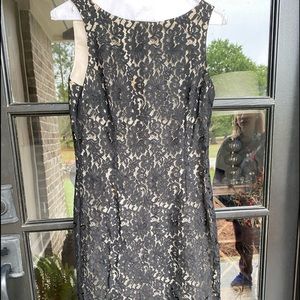 Lace Black and Tan floral patterned dress